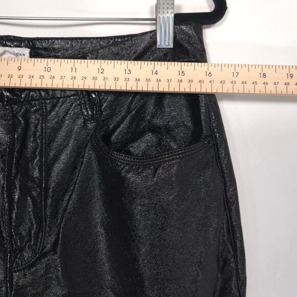 GOOD AMERICAN Women’s 10/30 Elegant Black Faux Leather Pants GNV464 - Picture 3 of 12